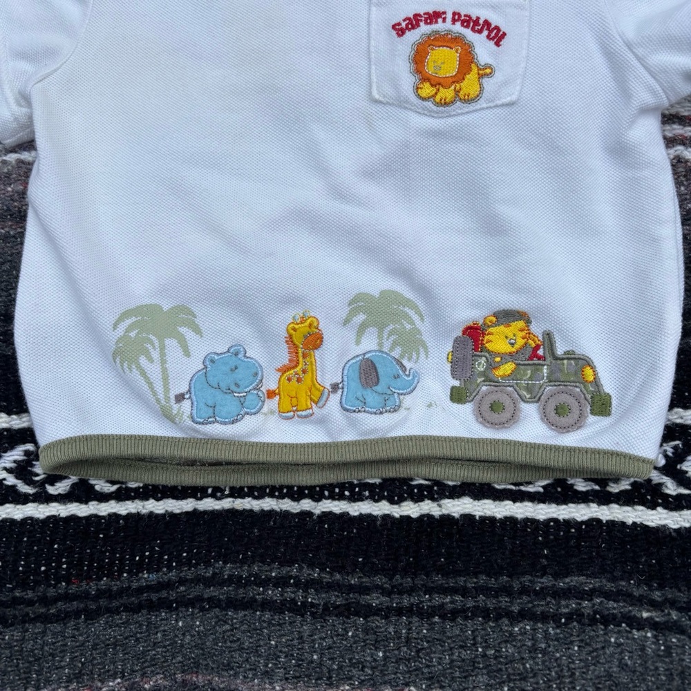 VTG Y2K BABY Q SAFARI PATROL ANIMAL PRINT BABT SHIRT SIZE 6/9 MONTHS - Picture 4 of 5